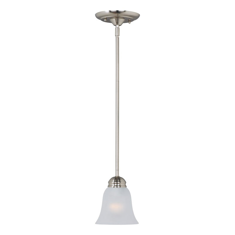Maxim Lighting Basix 1-Light Mini Pendant, Satin Nickel/Frosted