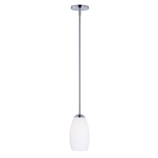 Maxim Lighting 9' x 5' Taylor 1 Lt Mini Pendant, Nickel/White
