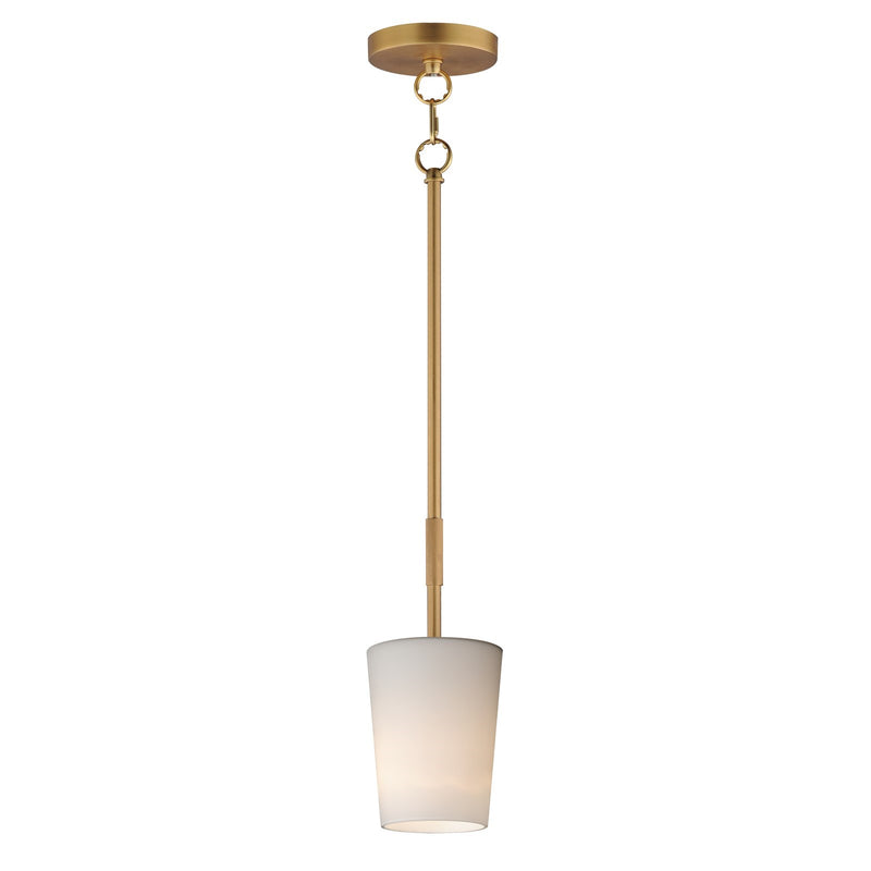 Maxim Lighting Durham 1Lt 10.5" Single Pendant, Aged Brass/White