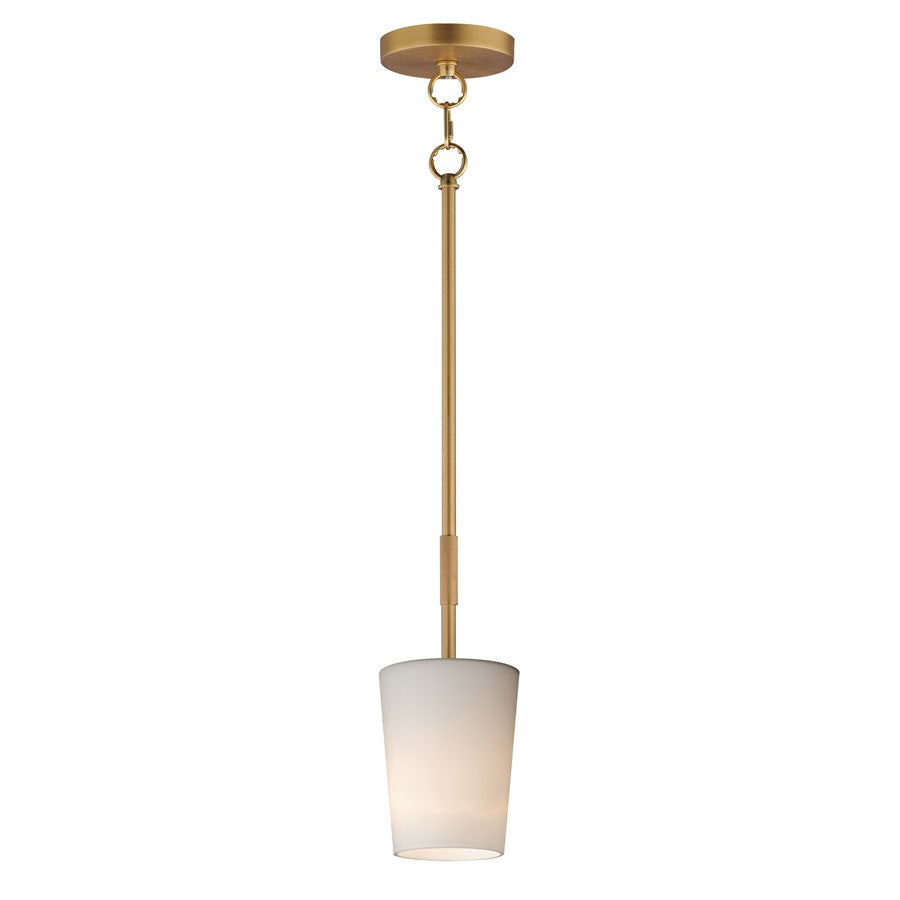 Maxim Lighting Durham 1Lt 10.5" Single Pendant, Aged Brass/White - 92691WTNAB