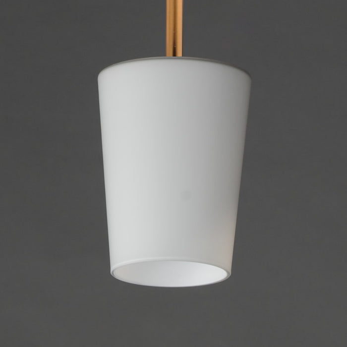 Maxim Lighting Durham 1Lt 10.5" Single Pendant, Aged Brass/White