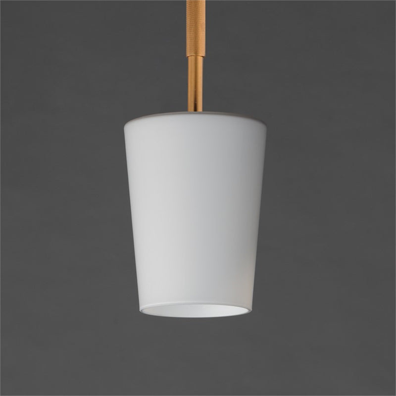 Maxim Lighting Durham 1Lt 10.5" Single Pendant, Aged Brass/White