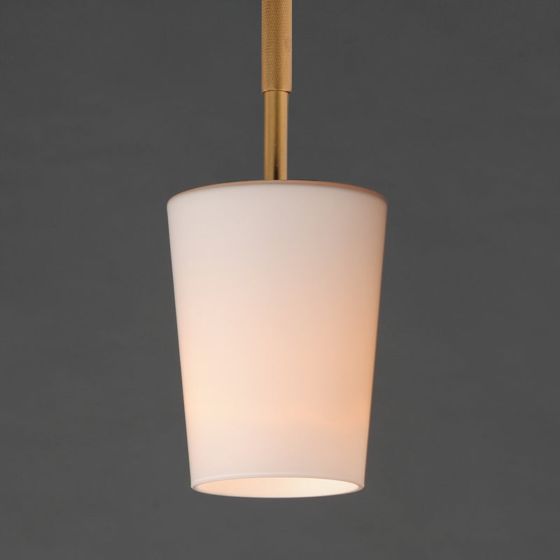 Maxim Lighting Durham 1Lt 10.5" Single Pendant, Aged Brass/White