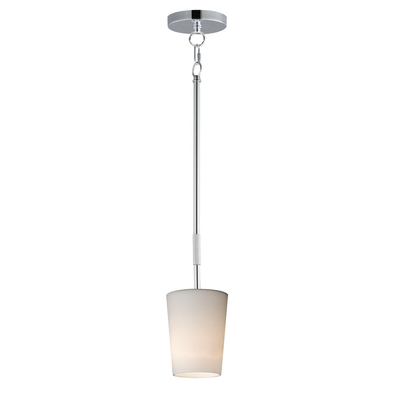 Maxim Lighting Durham 1Lt 10.5" Single Pendant, Polished Chrome/Wht