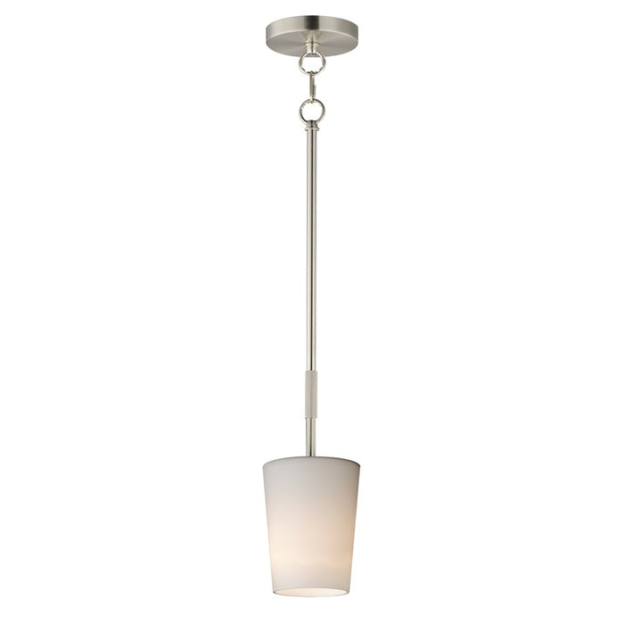 Maxim Lighting Durham 1Lt 10.5" Single Pendant, Satin Nickel/White - 92691WTSN