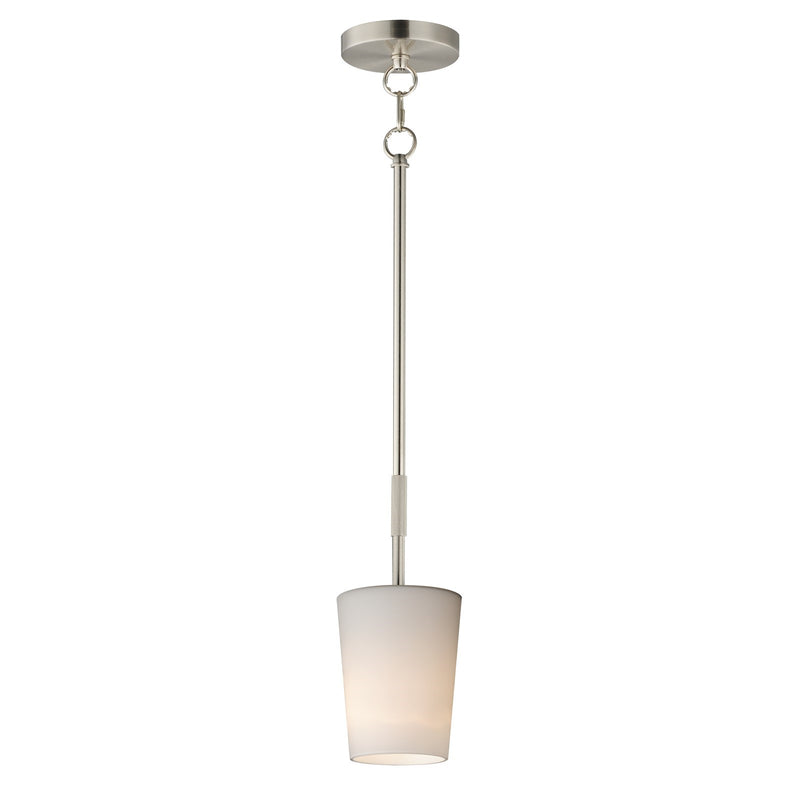 Maxim Lighting Durham 1Lt 10.5" Single Pendant, Satin Nickel/White