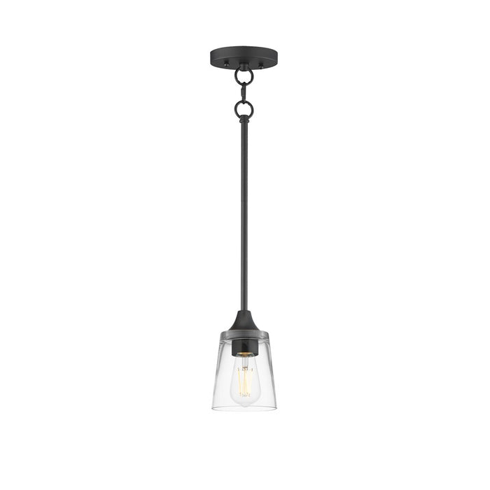 Maxim Lighting Hudson 1 Light 8" Mini Pendant, Black/Clear - 92880CLBK