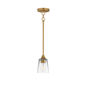 Maxim Lighting Hudson 1Lt 8" Mini Pendant, Natural Aged Brass/Clear - 92880CLNAB
