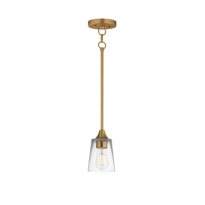 Maxim Lighting Hudson 1Lt 8" Mini Pendant, Natural Aged Brass/Clear - 92880CLNAB