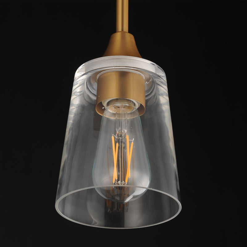 Maxim Lighting Hudson 1Lt 8" Mini Pendant, Natural Aged Brass/Clear
