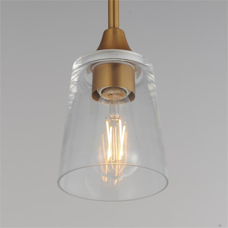 Maxim Lighting Hudson 1Lt 8" Mini Pendant, Natural Aged Brass/Clear