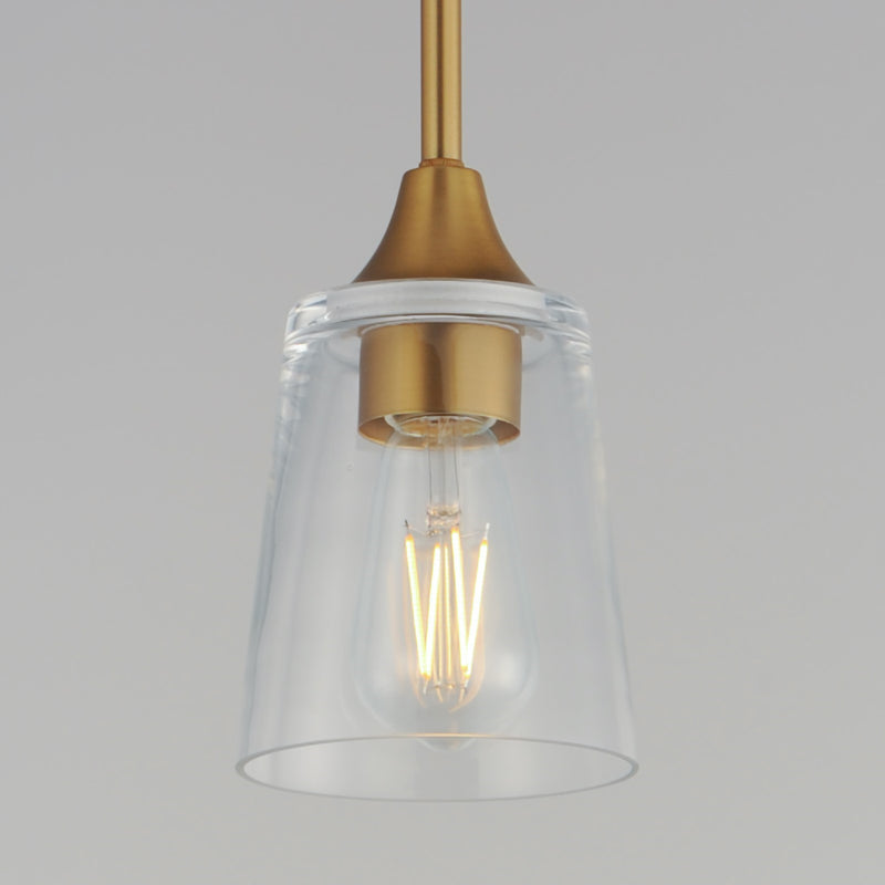 Maxim Lighting Hudson 1Lt 8" Mini Pendant, Natural Aged Brass/Clear