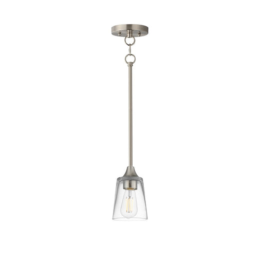 Maxim Lighting Hudson 1 Light 8" Mini Pendant, Satin Nickel/Clear - 92880CLSN