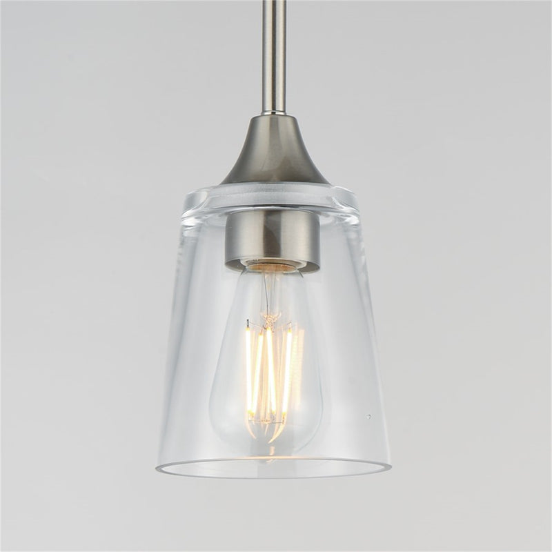 Maxim Lighting Hudson 1 Light 8" Mini Pendant, Satin Nickel/Clear
