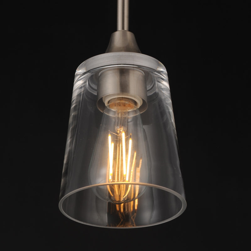 Maxim Lighting Hudson 1 Light 8" Mini Pendant, Satin Nickel/Clear
