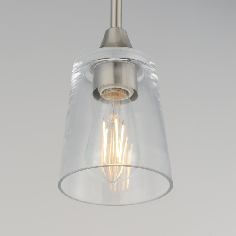 Maxim Lighting Hudson 1 Light 8" Mini Pendant, Satin Nickel/Clear