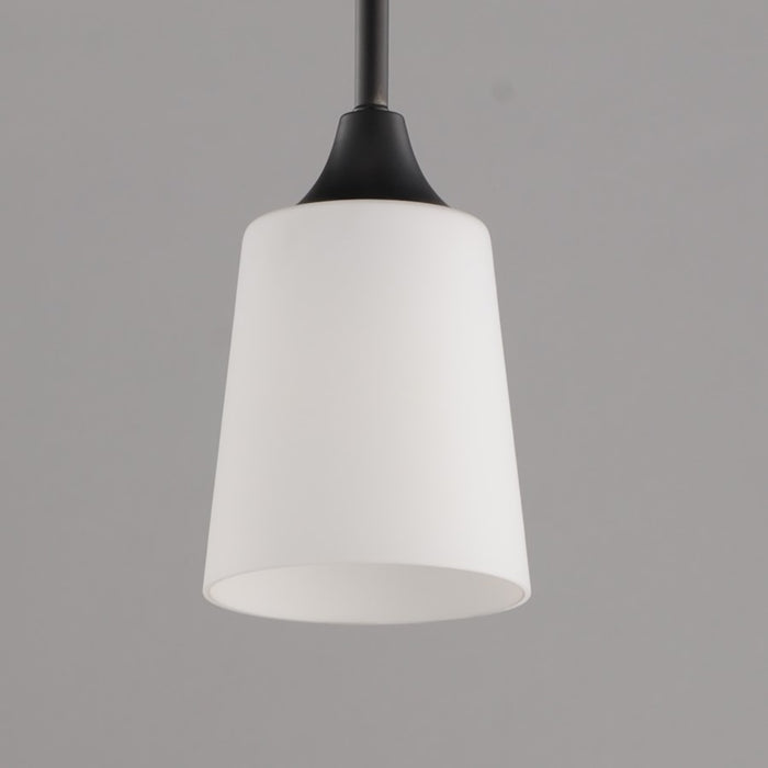 Maxim Lighting Hudson 1 Light 8" Mini Pendant, Black/Satin White