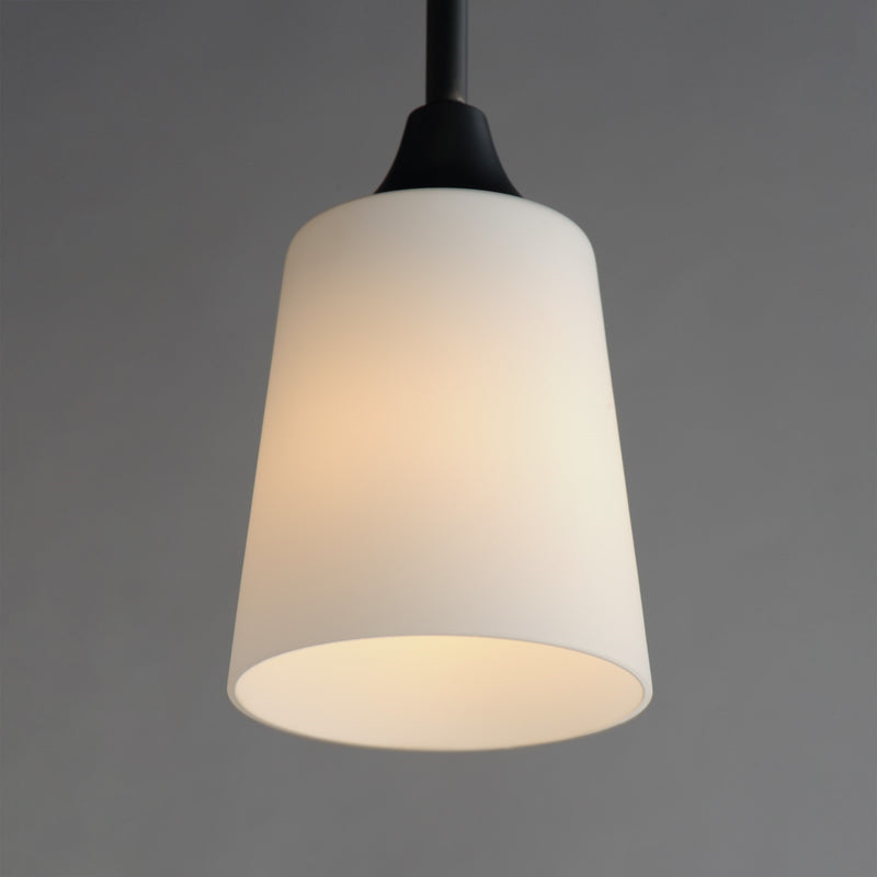 Maxim Lighting Hudson 1 Light 8" Mini Pendant, Black/Satin White