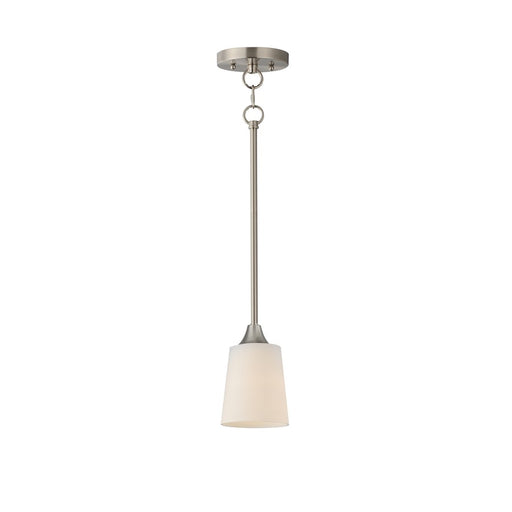 Maxim Lighting Hudson 1Lt 8" Mini Pendant, Satin Nickel/Satin White - 92880SWSN