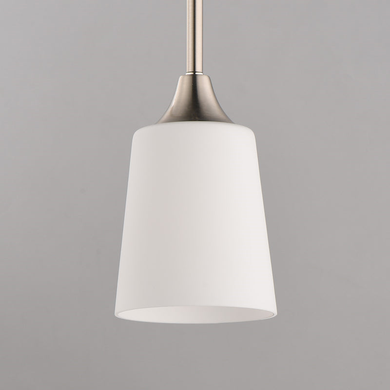 Maxim Lighting Hudson 1Lt 8" Mini Pendant, Satin Nickel/Satin White