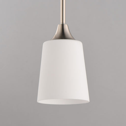 Maxim Lighting Hudson 1Lt 8" Mini Pendant, Satin Nickel/Satin White