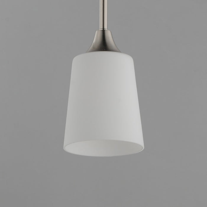 Maxim Lighting Hudson 1Lt 8" Mini Pendant, Satin Nickel/Satin White