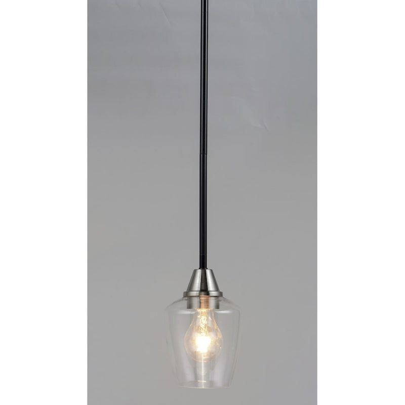 Maxim Lighting Goblet-Mini Pendant, Black/Satin Nickel