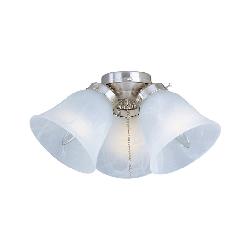 Maxim Lighting 12" 3-Light Ceiling Fan Light Kit, Nickel/Frosted