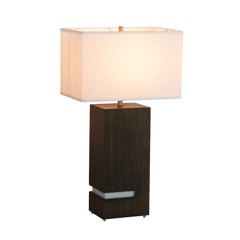 Nova California Zen 28in 2-Light Table Lamp | Modern Ebony and Weathered Brass | Living Room & Bedroom | 16 x 10 x 28 in | Model 100284BG