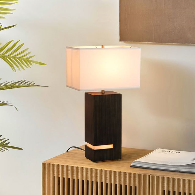 Nova California Zen 28in 2-Light Table Lamp | Modern Ebony and Weathered Brass | Living Room & Bedroom | 16 x 10 x 28 in | Model 100284BG