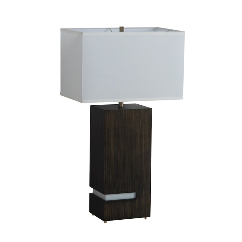 Nova California Zen 28in 2-Light Table Lamp | Modern Ebony and Weathered Brass | Living Room & Bedroom | 16 x 10 x 28 in | Model 100284BG
