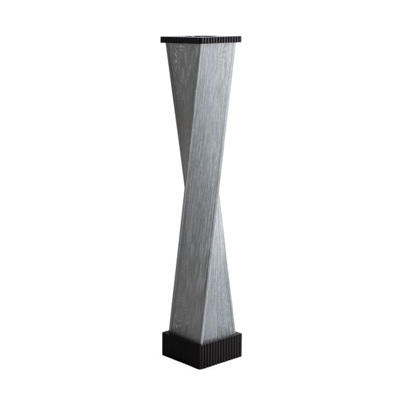 Nova California Torque 9in 3-Light Floor Lamp | Mid-Century Modern Ebony Wood and Silver Fabric String | Living Room & Bedroom | Model 10039DB