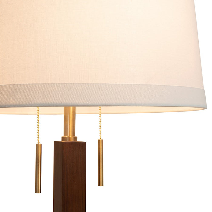 Nova California Swiss Cross 1 Light Table Lamp, Walnut/Brass/White