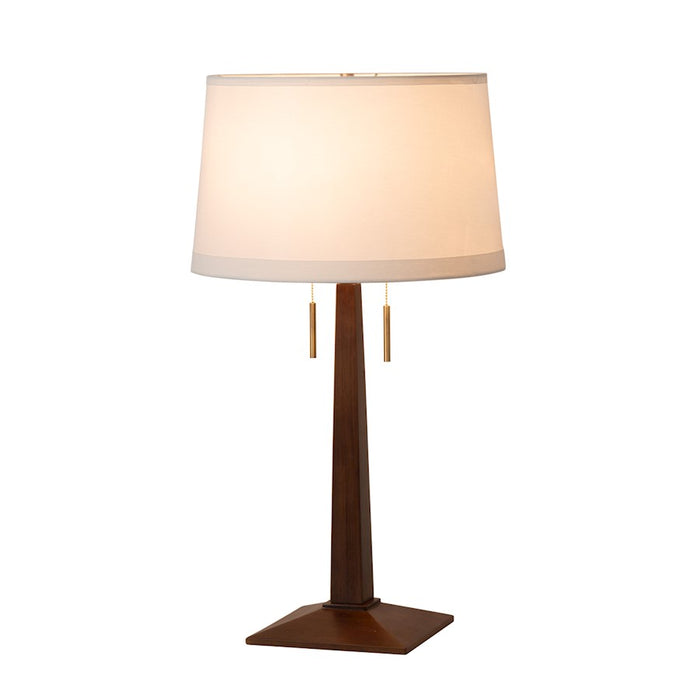 Nova California Taper 1 Light Table Lamp, Walnut Wood/Brass/White - 1010251DW