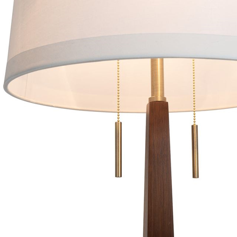 Nova California Taper 31in 1-Light Table Lamp | Mid-Century Dark Walnut Wood and Weathered Brass | Living Room & Bedroom | Model 1010251DW
