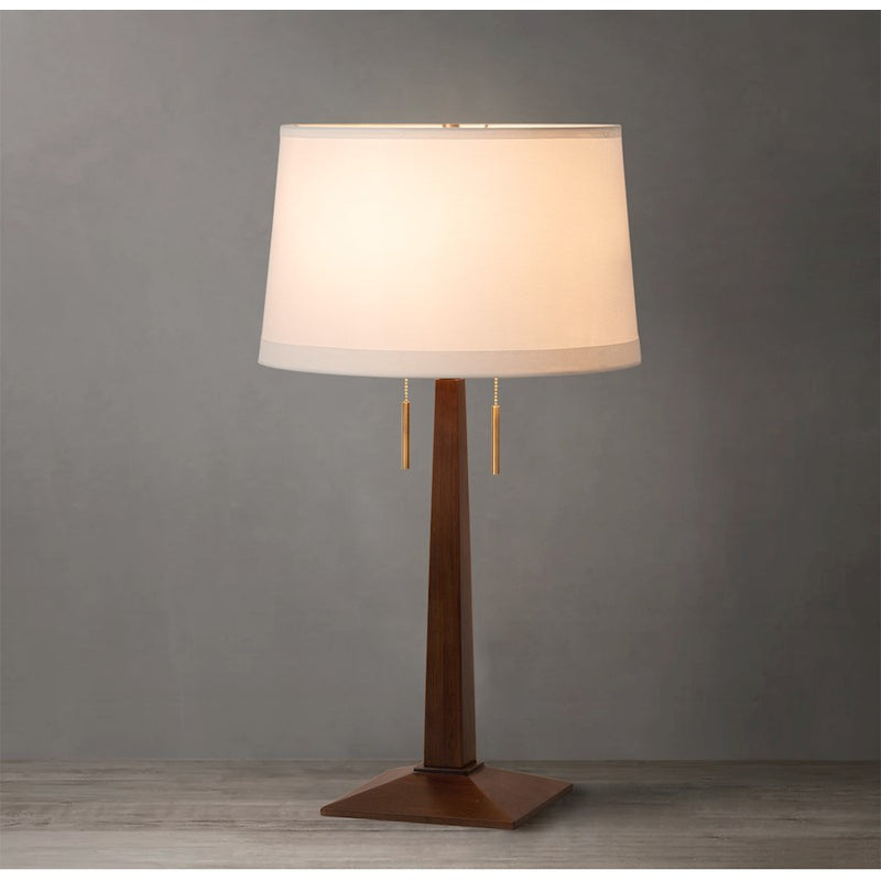 Nova California Taper 31in 1-Light Table Lamp | Mid-Century Dark Walnut Wood and Weathered Brass | Living Room & Bedroom | Model 1010251DW
