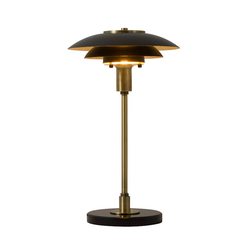 Nova California Rancho Mirage 16in 1-Light Table Lamp | Mid-Century Modern Matte Black and Weathered Brass Steel | Living Room & | Model 1010824MB