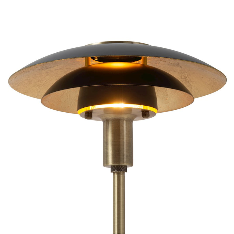 Nova California Rancho Mirage 16in 1-Light Table Lamp | Mid-Century Modern Matte Black and Weathered Brass Steel | Living Room & | Model 1010824MB