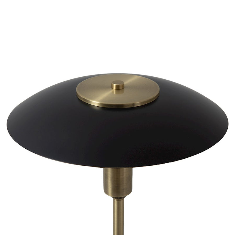 Nova California Rancho Mirage 16in 1-Light Table Lamp | Mid-Century Modern Matte Black and Weathered Brass Steel | Living Room & | Model 1010824MB