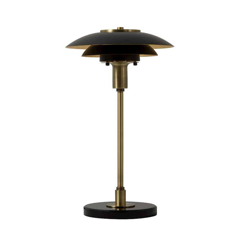 Nova California Rancho Mirage 16in 1-Light Table Lamp | Mid-Century Modern Matte Black and Weathered Brass Steel | Living Room & | Model 1010824MB