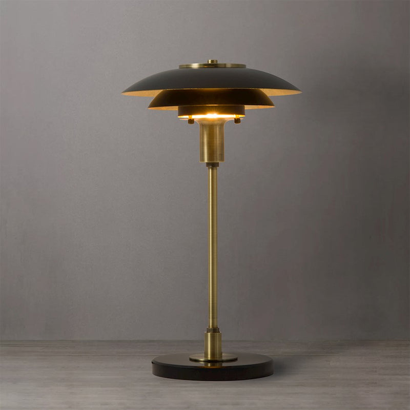 Nova California Rancho Mirage 16in 1-Light Table Lamp | Mid-Century Modern Matte Black and Weathered Brass Steel | Living Room & | Model 1010824MB