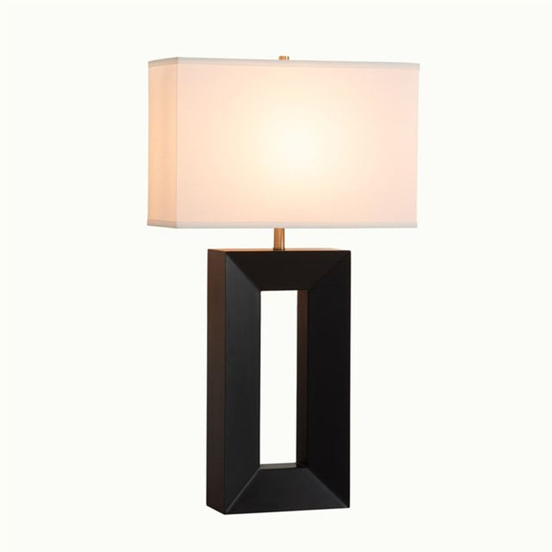 Nova California Julie Standing 31in 1-Light Table Lamp | Mid-Century Ebony Wood and Weathered Brass with White Linen Shade | Living | Model 1010830B