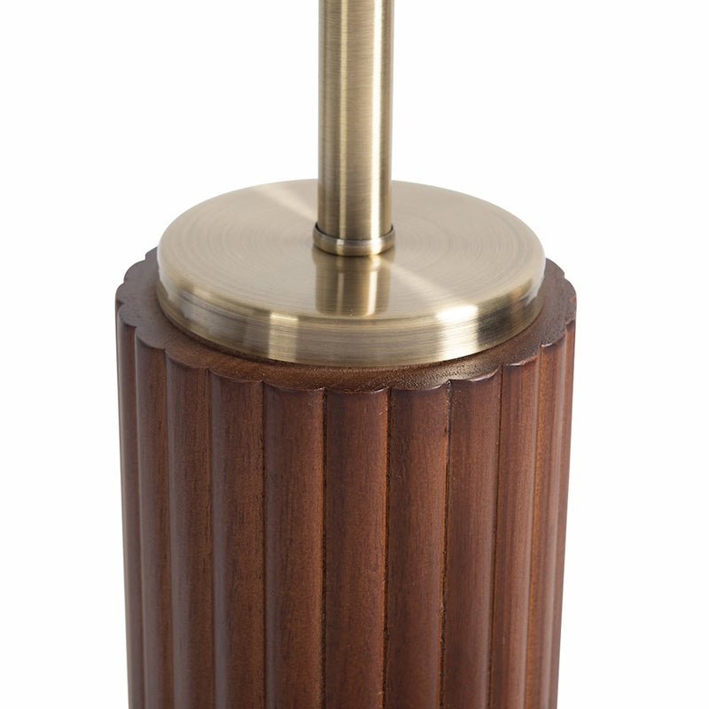 Nova California Tambo 1-Light Table Lamp | Mid-Century Dark Walnut Wood and Weathered Brass | Living Room & Bedroom | Model 1010832DW