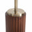 Nova California Tambo 1 Light Table Lamp, Walnut Wood/Brass/White