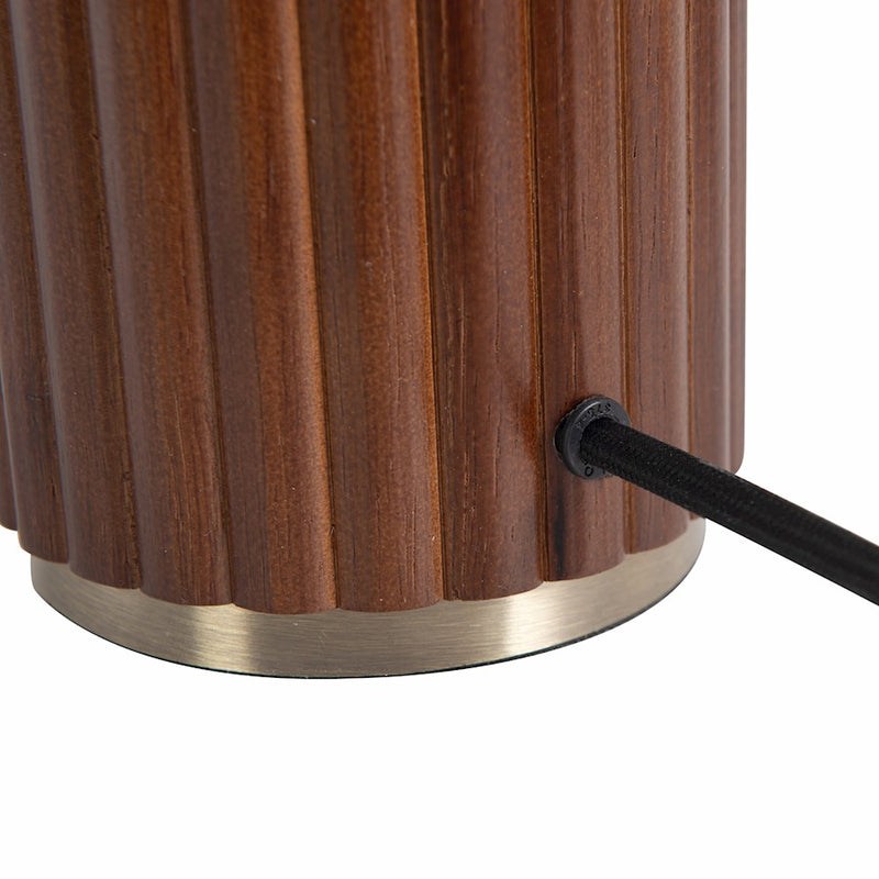 Nova California Tambo 1-Light Table Lamp | Mid-Century Dark Walnut Wood and Weathered Brass | Living Room & Bedroom | Model 1010832DW
