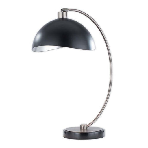 Nova California Luna Bella 25in Table Lamp | Mid-Century Modern Antique Nickel and Matte Black Metal with Silver Leaf | Living Room | Model 1011017AN