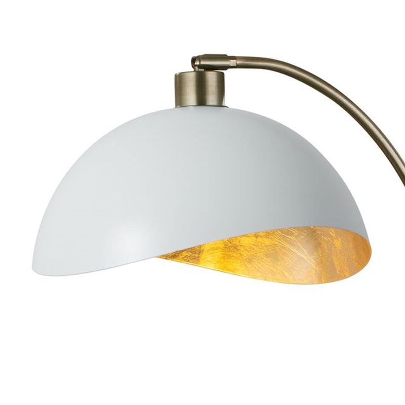 Nova California Luna Bella 25in Table Lamp | Mid-Century Modern Brass and Matte White Metal with Gold Leaf | Living Room & Bedroom | Model 1011017WH