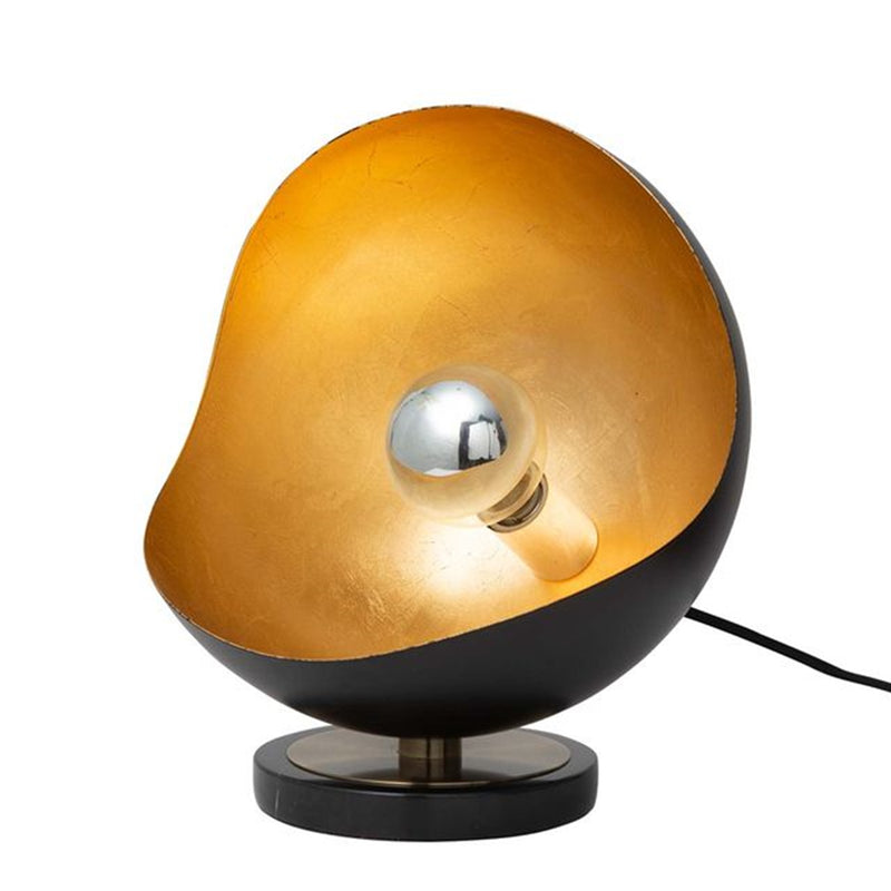 Nova California Luna Bella 15in 1-Light Table Lamp | Mid-Century Matte Black and Gold Leaf Steel | Living Room & Bedroom Accent | Model 1011058BG