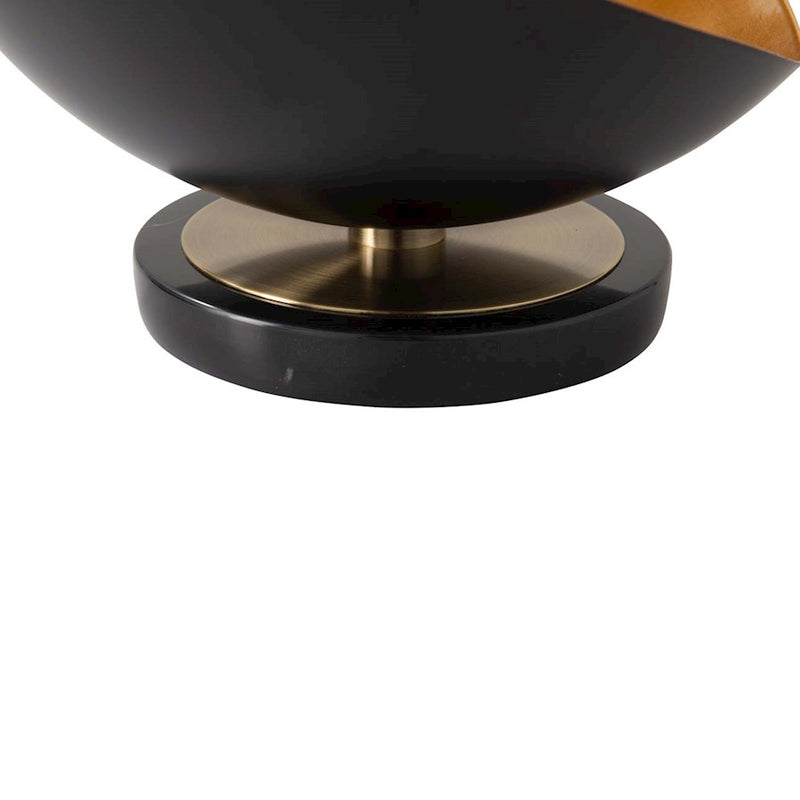 Nova California Luna Bella 15in 1-Light Table Lamp | Mid-Century Matte Black and Gold Leaf Steel | Living Room & Bedroom Accent | Model 1011058BG