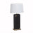 Nova California Laurel 1 Light Table Lamp, Ebony/Brass/White Linen